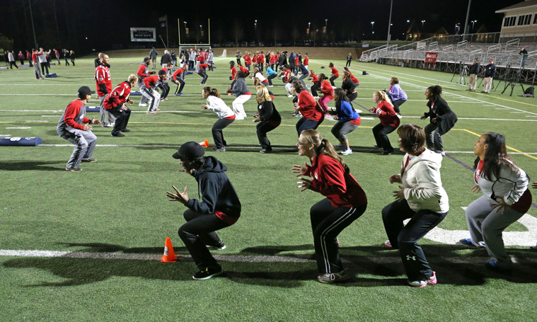 Moms participate in drills