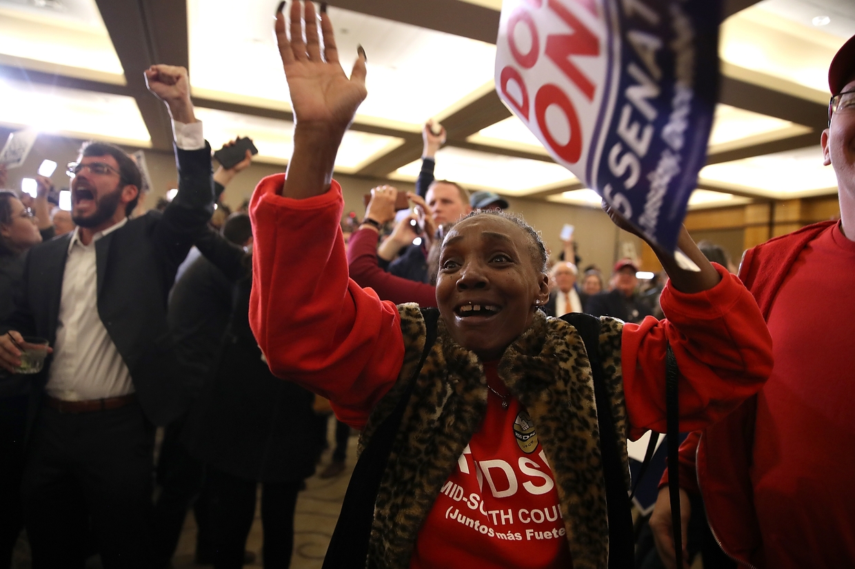 Doug Jones supporters celebrate Alabama senate win