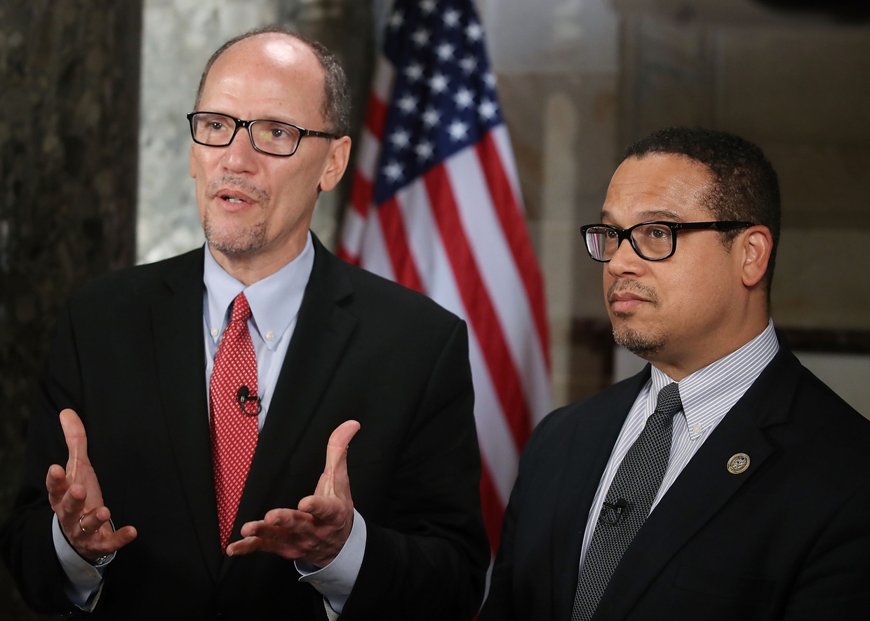 Senator Keith Ellison and Tom Perez at US Capitol